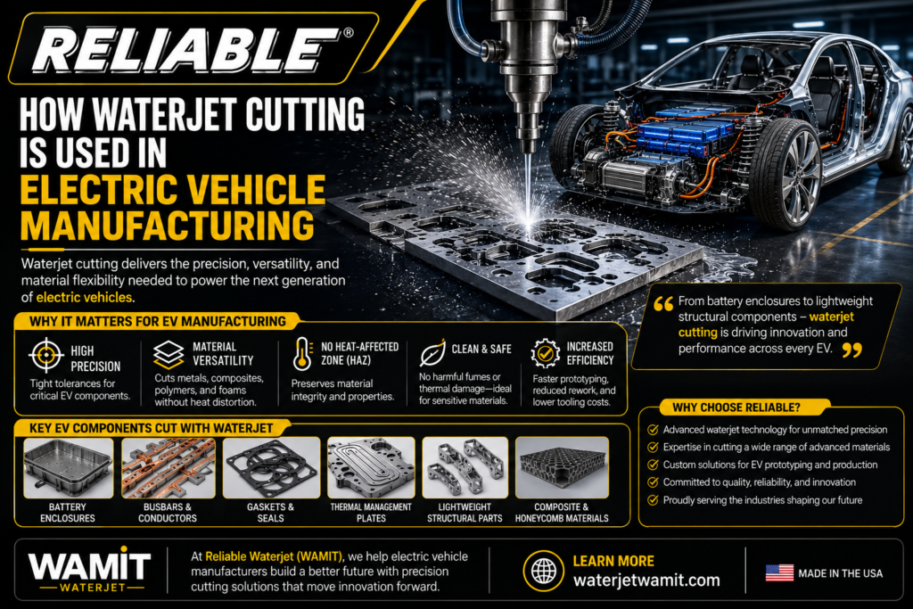 Waterjet Cutting Is Used in Electric Vehicle Manufacturing